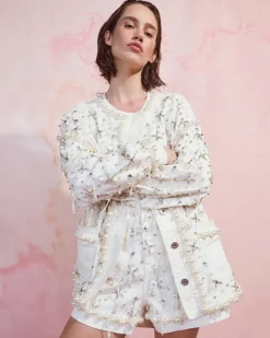 PatBO Beaded Denim Jacket- Matching Sets|Denim