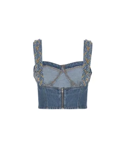 PatBO Braided Cropped Top- Matching Sets|Denim