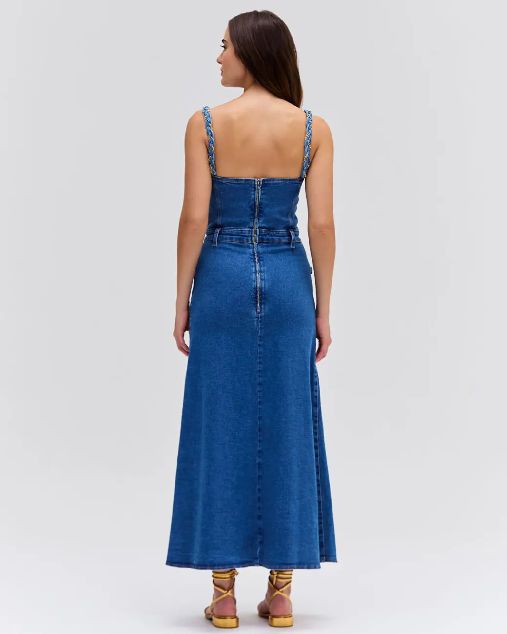 PatBO BRAIDED MIDI DRESS- Denim|Dresses & Jumpsuits