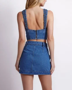 PatBO Braided Mini Skirt- Matching Sets|Denim