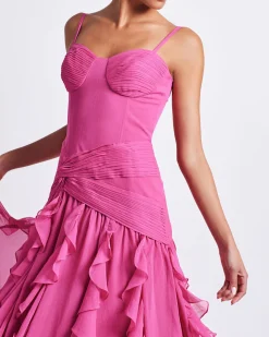 PatBO BUSTIER RUFFLE MAXI DRESS (FINAL SALE)- Dresses & Jumpsuits