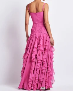 PatBO BUSTIER RUFFLE MAXI DRESS (FINAL SALE)- Dresses & Jumpsuits