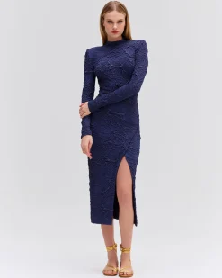 PatBO Chain Embellished Jacquard Midi Dress- Dresses & Jumpsuits