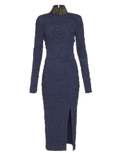 PatBO Chain Embellished Jacquard Midi Dress- Dresses & Jumpsuits