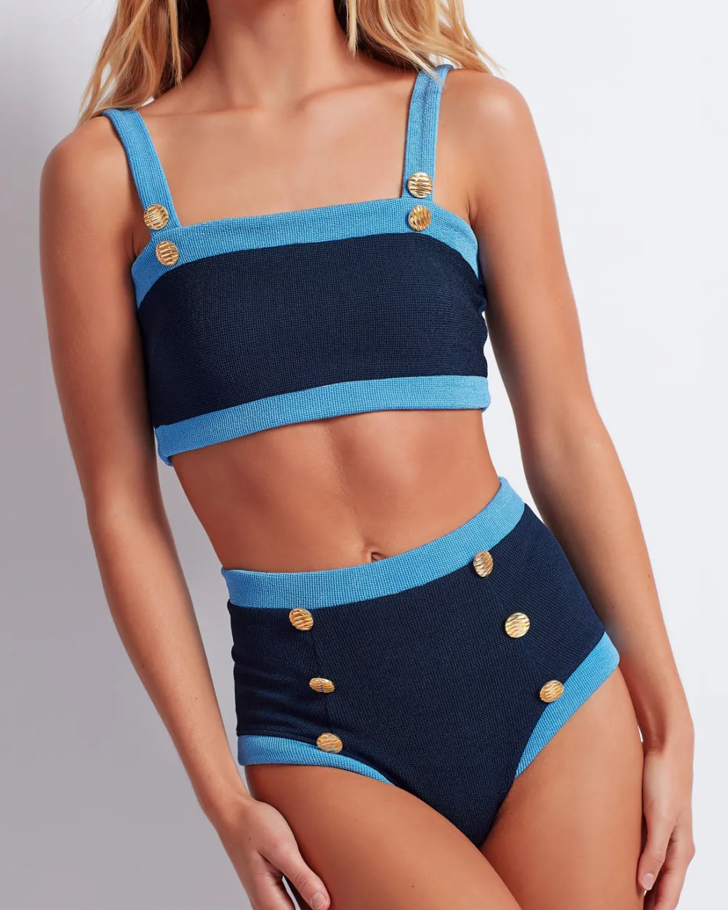PatBO Colorblock Knit Bikini Top (FINAL SALE)- Bikinis