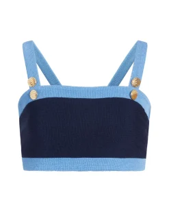 PatBO Colorblock Knit Bikini Top (FINAL SALE)- Bikinis