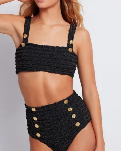 PatBO Crinkle Lurex Bikini Bottom- Bikinis