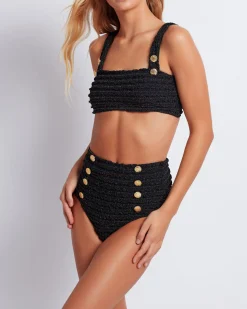 PatBO Crinkle Lurex Bikini Bottom- Bikinis