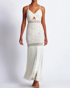 PatBO Crochet Fringe Maxi Dress- Dresses & Jumpsuits