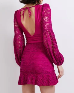 PatBO Crochet Plunge Mini Dress (FINAL SALE)- Dresses & Jumpsuits