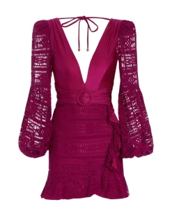 PatBO Crochet Plunge Mini Dress (FINAL SALE)- Dresses & Jumpsuits