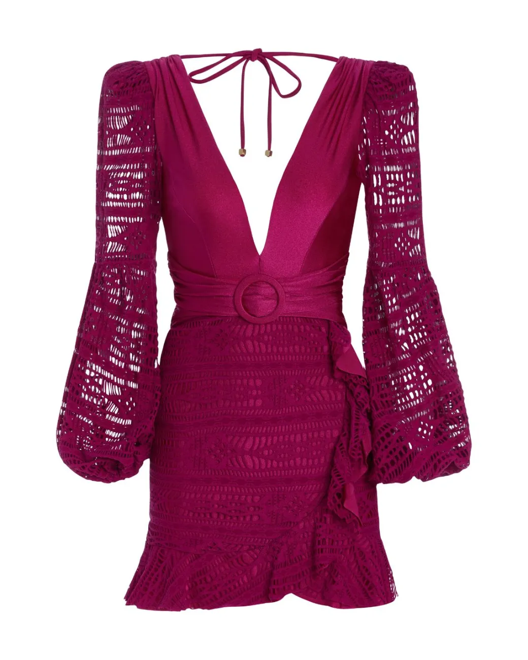 PatBO Crochet Plunge Mini Dress (FINAL SALE)- Dresses & Jumpsuits