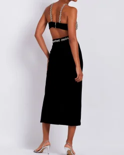 PatBO Crystal Chain Midi Skirt (FINAL SALE)- Bottoms