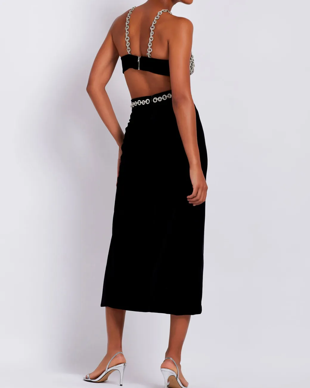 PatBO Crystal Chain Midi Skirt (FINAL SALE)- Bottoms