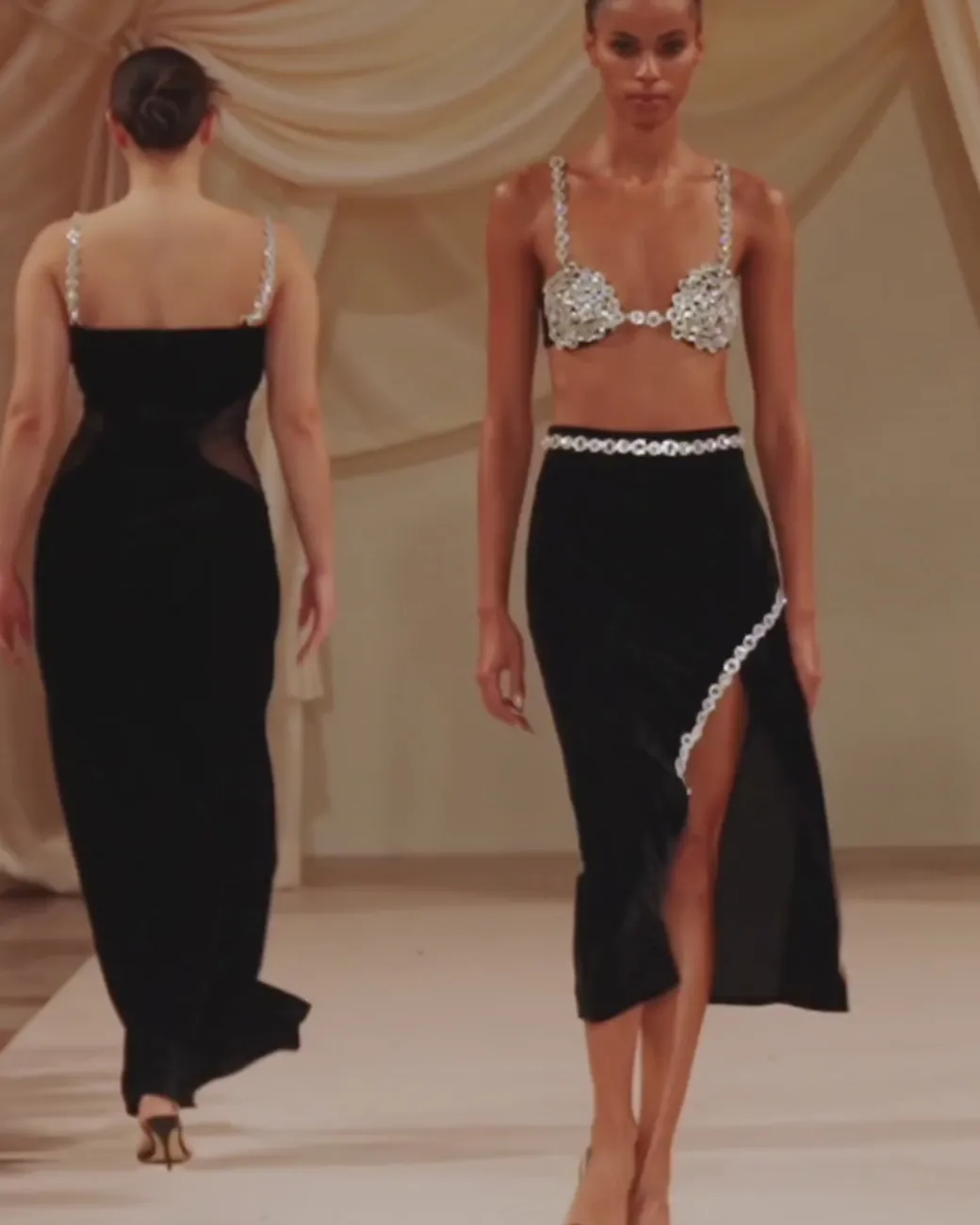 PatBO Crystal Chain Midi Skirt (FINAL SALE)- Bottoms