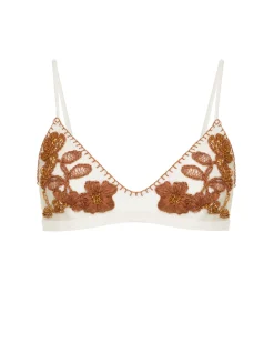 PatBO EMBROIDERED BIKINI TOP- Bikinis|Matching Sets