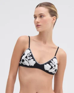 PatBO EMBROIDERED BIKINI TOP- Bikinis|Matching Sets