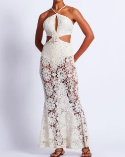 PatBO Embroidered Crochet Halterneck Dress- Beach Dresses|Dresses & Jumpsuits