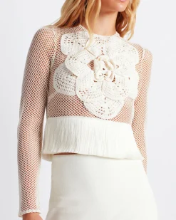PatBO Embroidered Crochet Top (FINAL SALE)- Matching Sets|Tops & Bodysuits