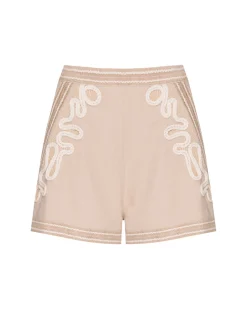 PatBO Embroidered Linen Shorts- Matching Sets|Bottoms