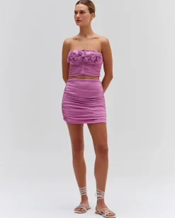 PatBO Embroidered Metallic Jersey Strapless Top (FINAL SALE)- Matching Sets|Tops & Bodysuits