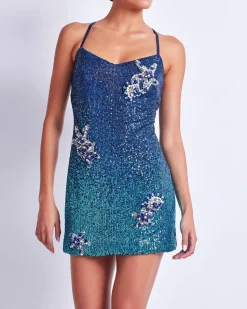PatBO EMBROIDERED OMBRE SEQUIN MINI DRESS (FINAL SALE)- Dresses & Jumpsuits