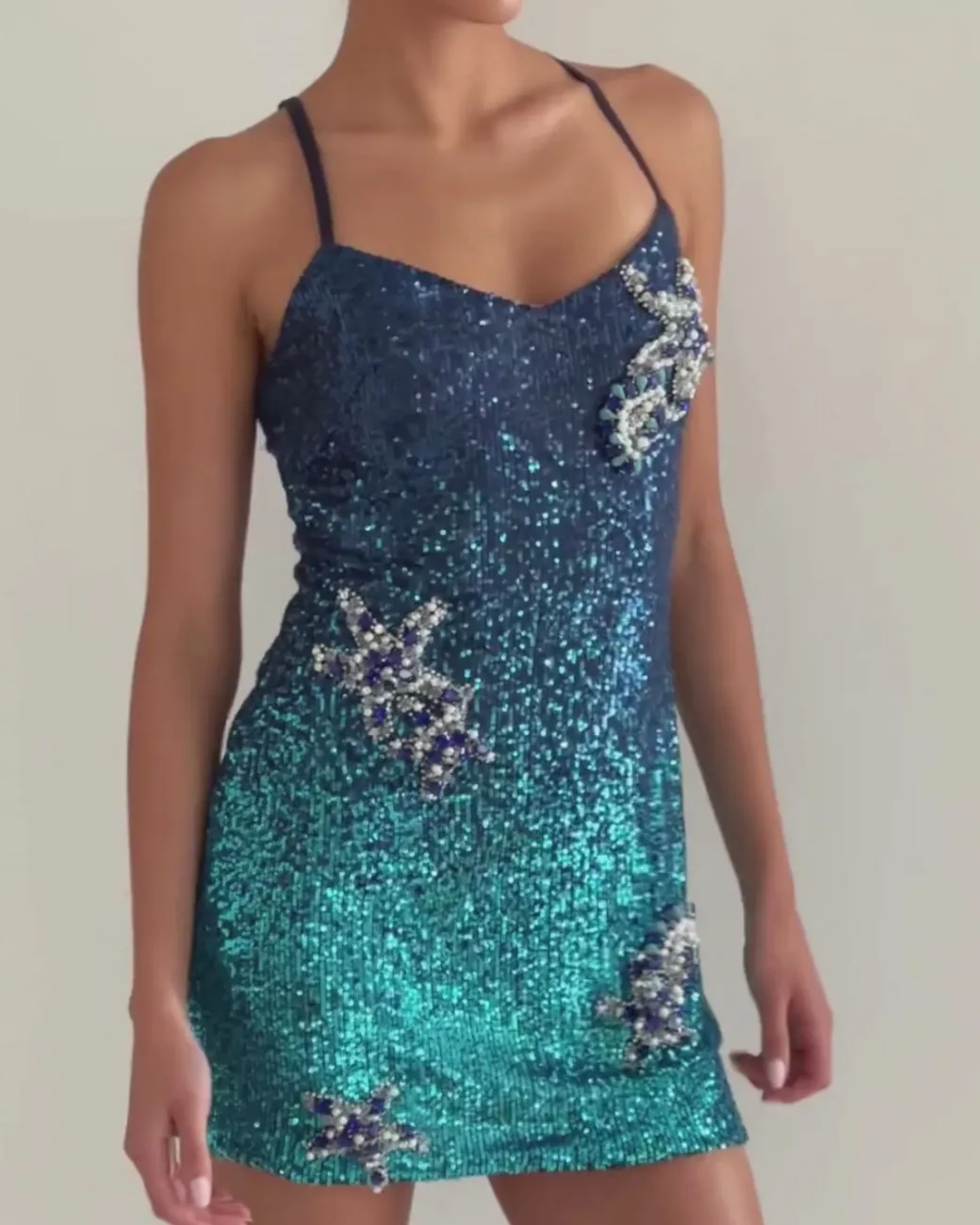 PatBO EMBROIDERED OMBRE SEQUIN MINI DRESS (FINAL SALE)- Dresses & Jumpsuits