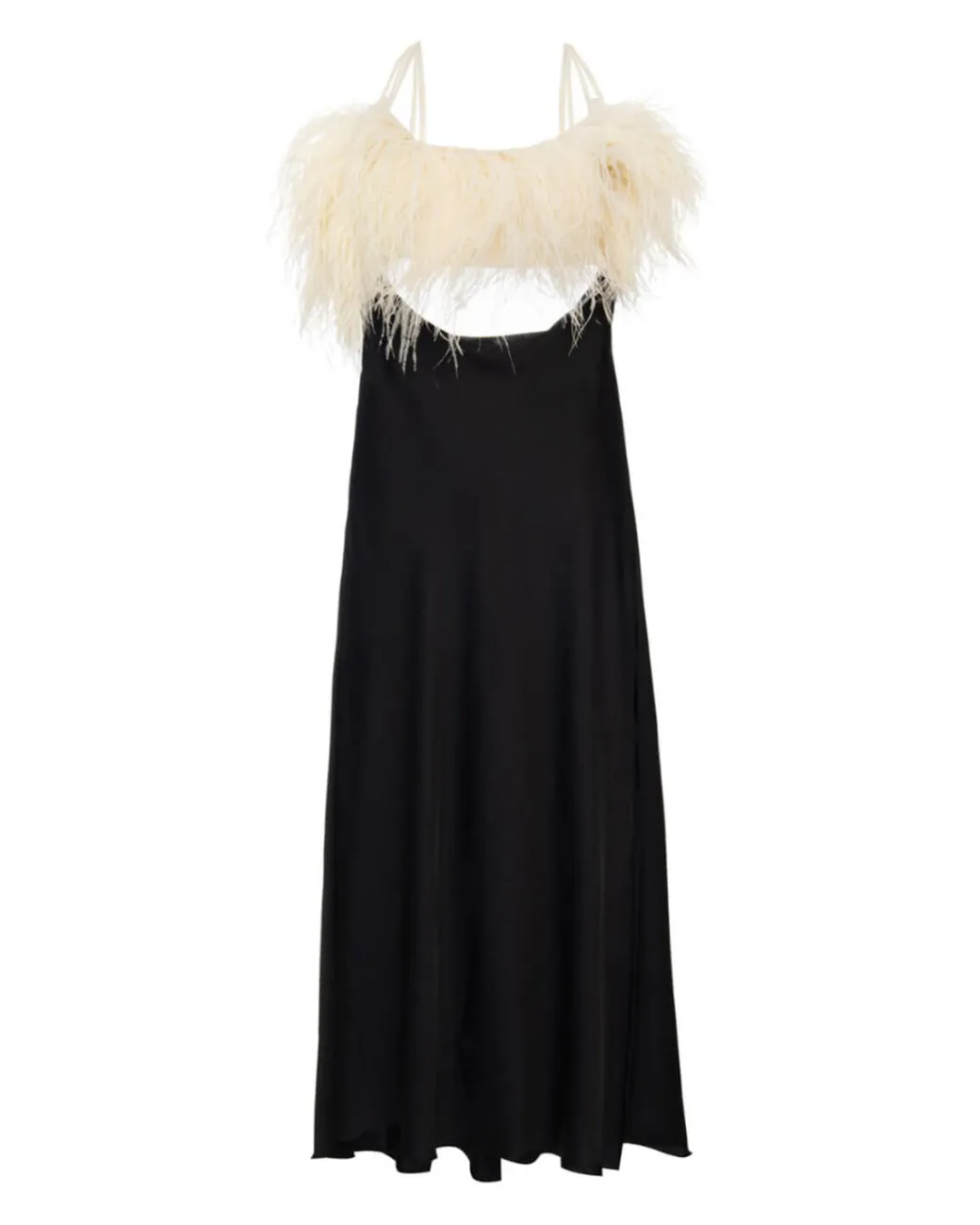 PatBO Feather Trim Maxi Slip Dress (FINAL SALE)- Dresses & Jumpsuits