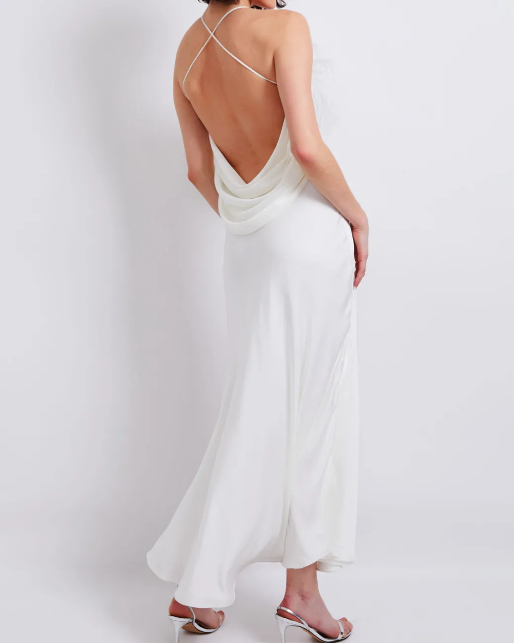 PatBO FEATHER TRIM MAXI SLIP DRESS (FINAL SALE)- Dresses & Jumpsuits