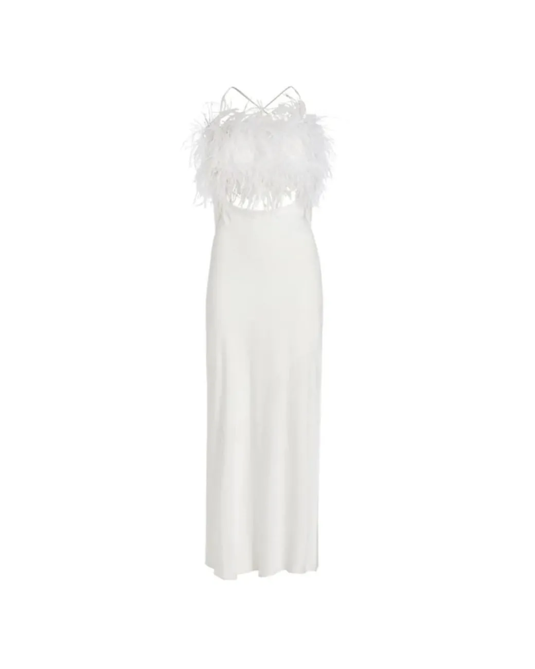 PatBO FEATHER TRIM MAXI SLIP DRESS (FINAL SALE)- Dresses & Jumpsuits