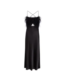 PatBO FEATHER TRIM MAXI SLIP DRESS (FINAL SALE)- Dresses & Jumpsuits