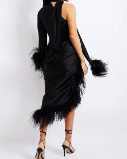 PatBO FEATHER TRIM OSCAR DRESS (FINAL SALE)- Dresses & Jumpsuits