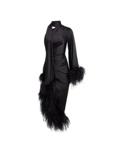 PatBO FEATHER TRIM OSCAR DRESS (FINAL SALE)- Dresses & Jumpsuits