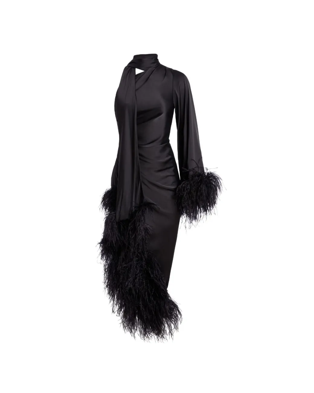 PatBO FEATHER TRIM OSCAR DRESS (FINAL SALE)- Dresses & Jumpsuits