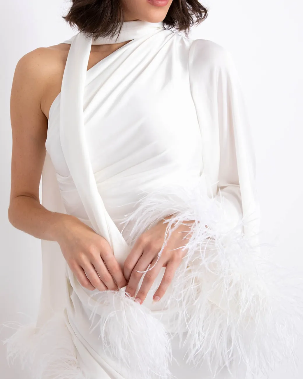 PatBO FEATHER TRIM OSCAR DRESS (FINAL SALE)- Dresses & Jumpsuits