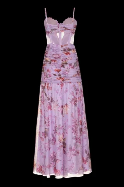 PatBO Floral Haze Bustier Maxi Dress- Dresses & Jumpsuits