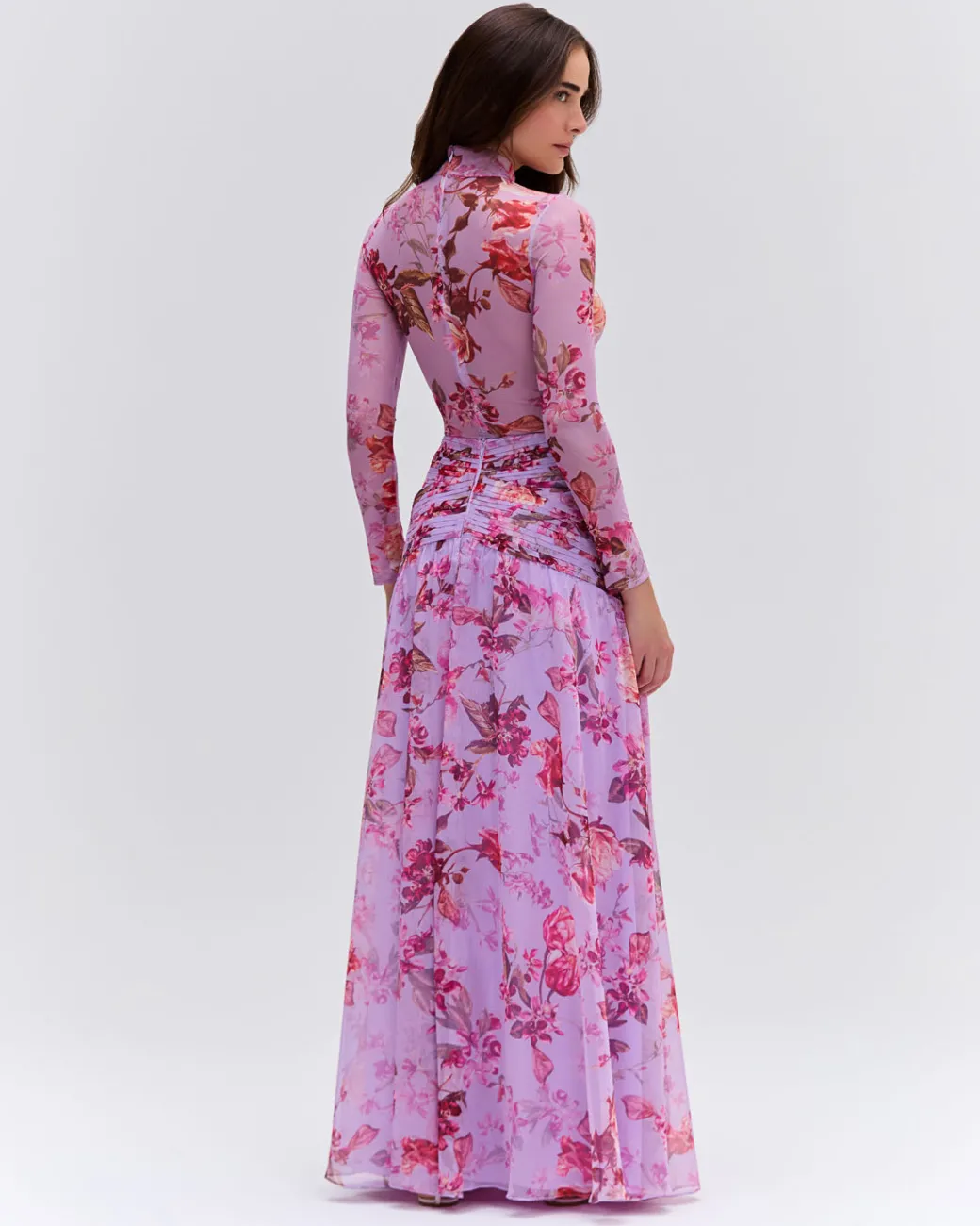 PatBO Floral Haze Draped Maxi Skirt (EXCLUSIVE)- Matching Sets|Bottoms