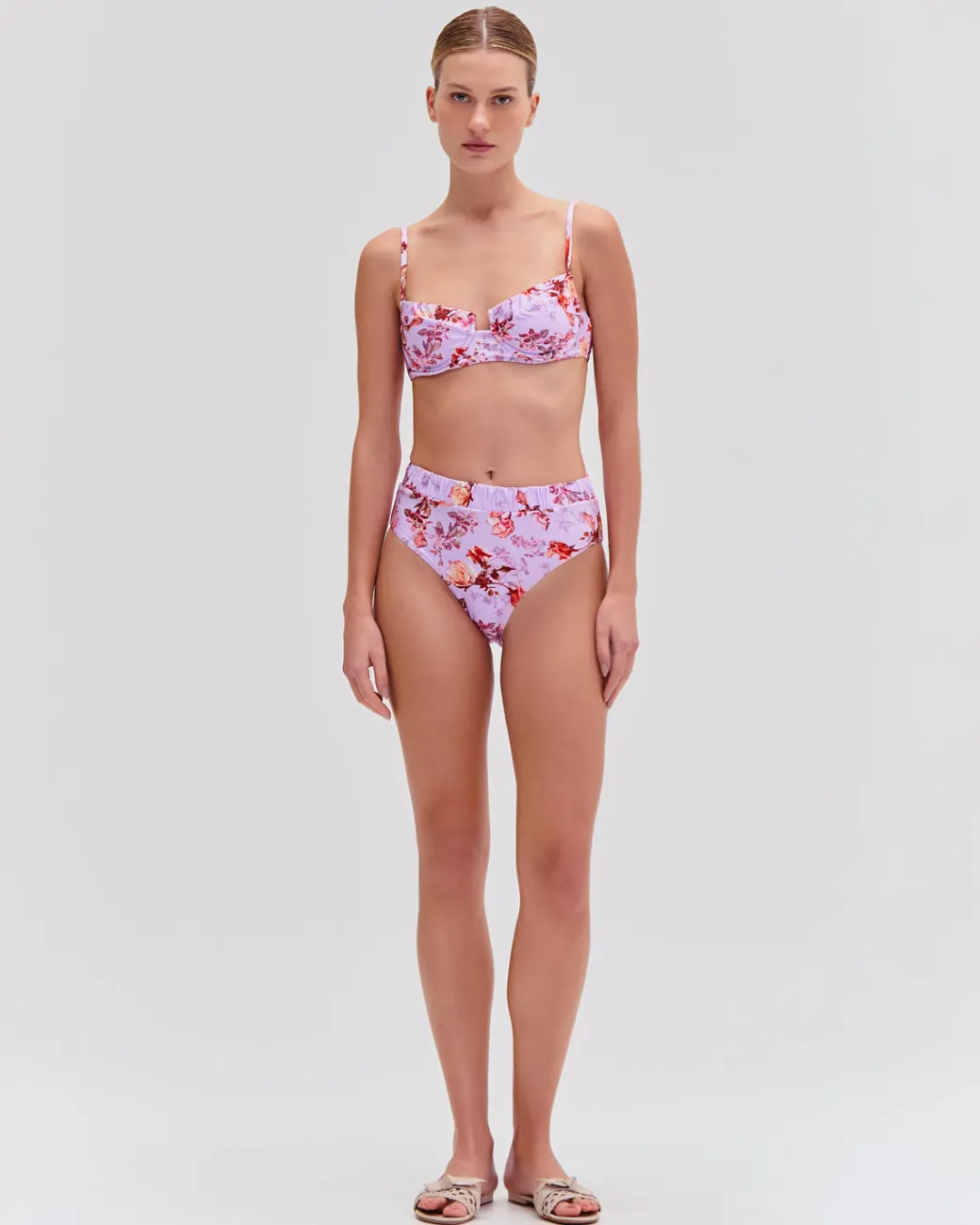 PatBO Floral Haze High Leg Bikini Bottom (EXCLUSIVE)- Bikinis|Matching Sets