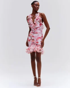 PatBO Floral Haze Stretch Tulle Sleeveless Mini Dress- Dresses & Jumpsuits