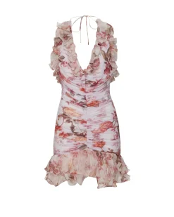PatBO Floral Haze Stretch Tulle Sleeveless Mini Dress- Dresses & Jumpsuits
