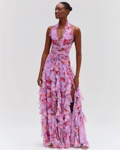 PatBO Floral Haze Stretch Tulle Maxi Dress- Dresses & Jumpsuits