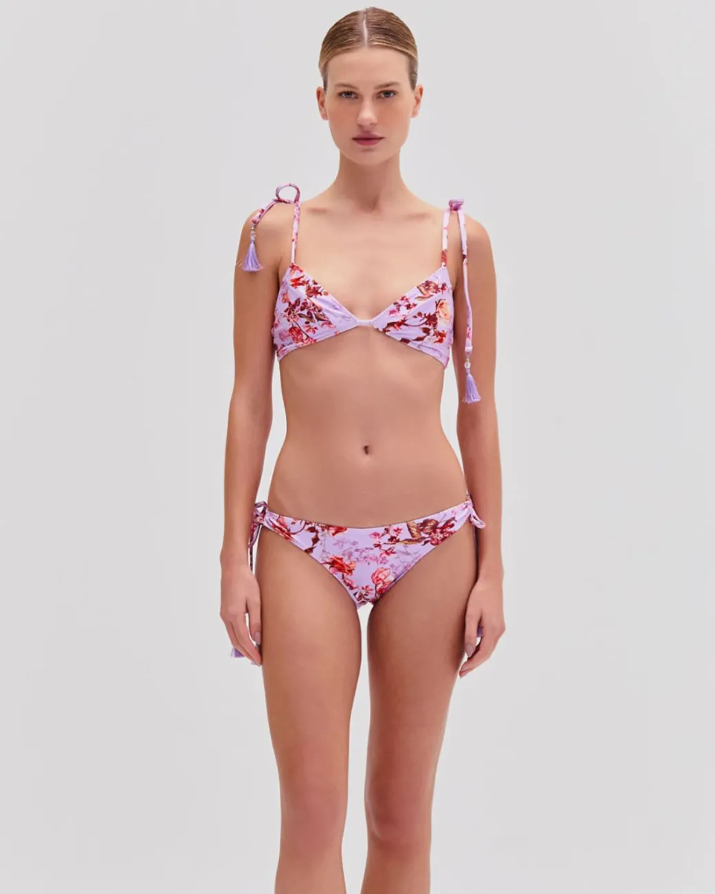 PatBO Floral Haze String Bikini Top- Bikinis|Matching Sets