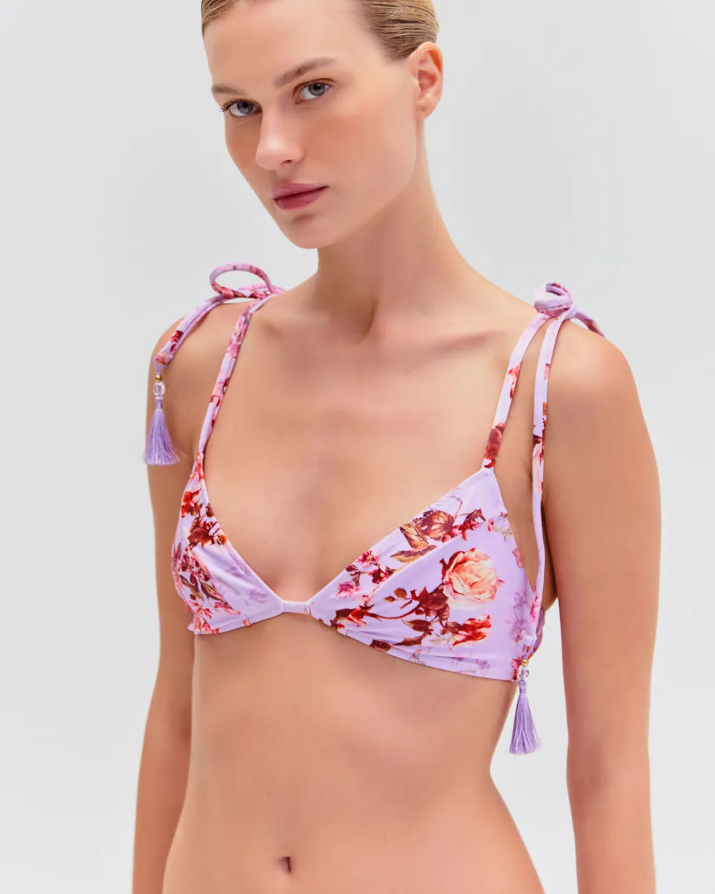 PatBO Floral Haze String Bikini Top- Bikinis|Matching Sets