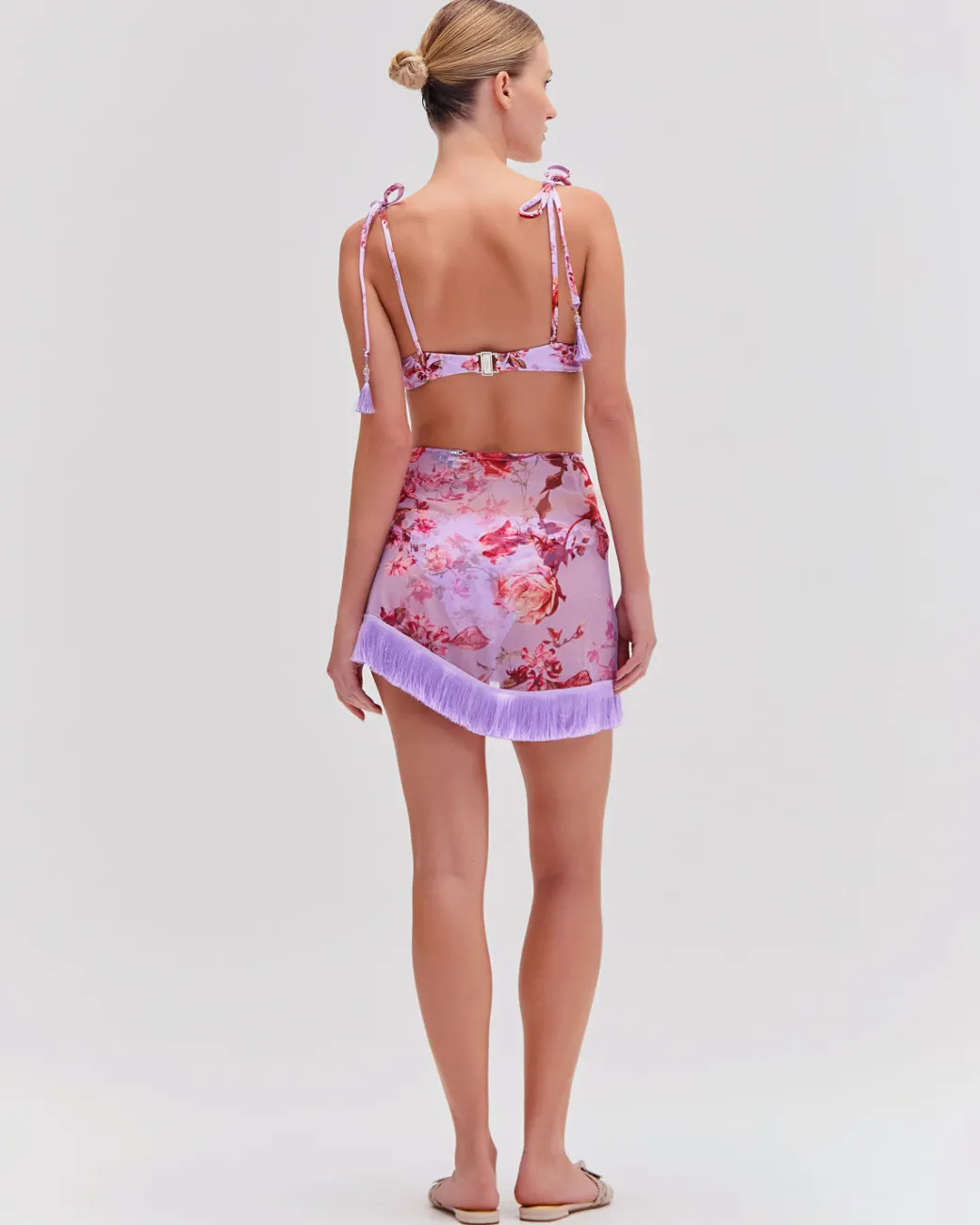 PatBO Floral Haze String Bikini Top- Bikinis|Matching Sets