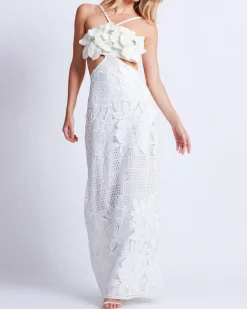 PatBO Flower Embroidered Maxi Dress- Dresses & Jumpsuits