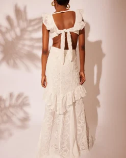 PatBO Flutter Cut Out Long Dress- Dresses & Jumpsuits