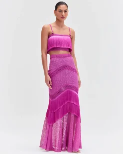 PatBO Fringe Maxi Skirt- Matching Sets|Bottoms