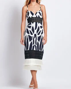 PatBO Fringe Trim Cotton Midi Dress (FINAL SALE)- Dresses & Jumpsuits