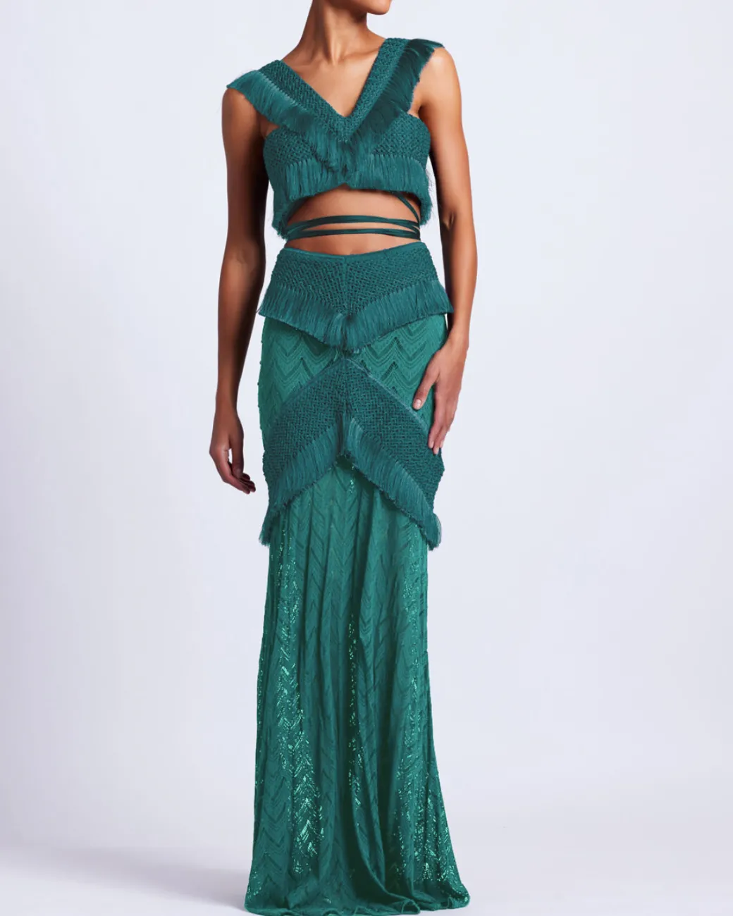 PatBO FRINGE TRIM CROPPED TOP- Tops & Bodysuits