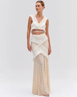 PatBO Fringe Trim Maxi Skirt- Matching Sets|Bottoms